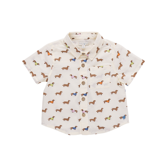 Baby Boys Jack Shirt - Dachshunds In Sweaters