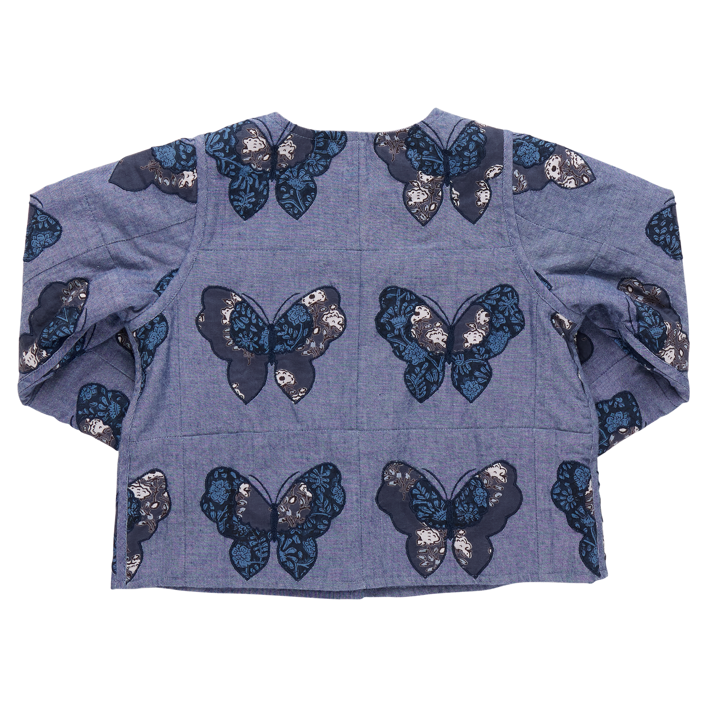Girls Reversible Quilted Jacket - Quilted Butterfly