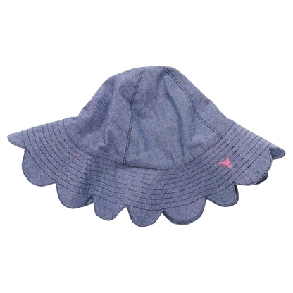 Baby Girls Scallop Sun hat - Chambray