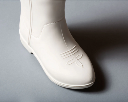 All Weather Rubber Cowboy Boots - Bone White