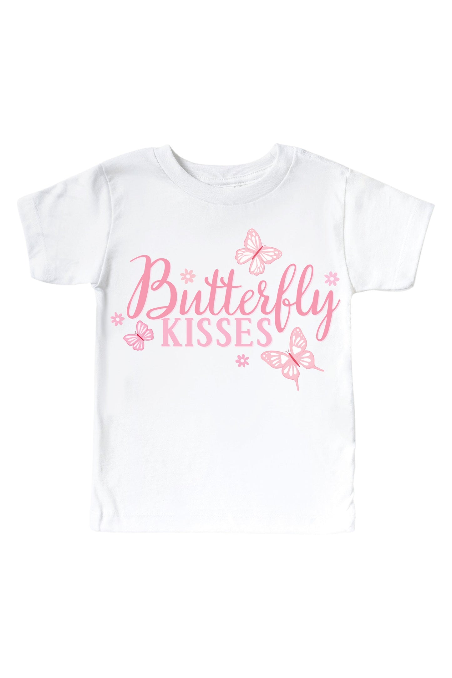Butterfly Kisses Graphic Bodysuit & Kids Tee | White