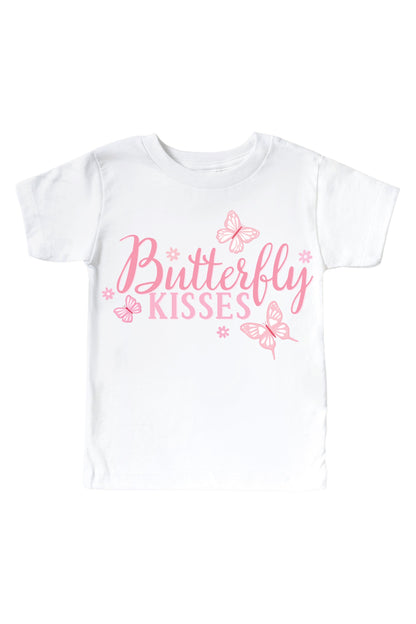 Butterfly Kisses Graphic Bodysuit & Kids Tee | White