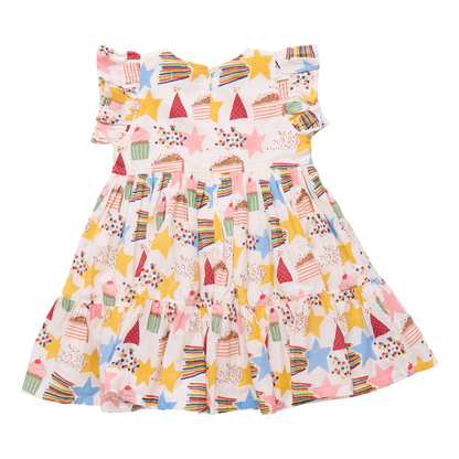 Girls Jennifer Dress - Birthday Star