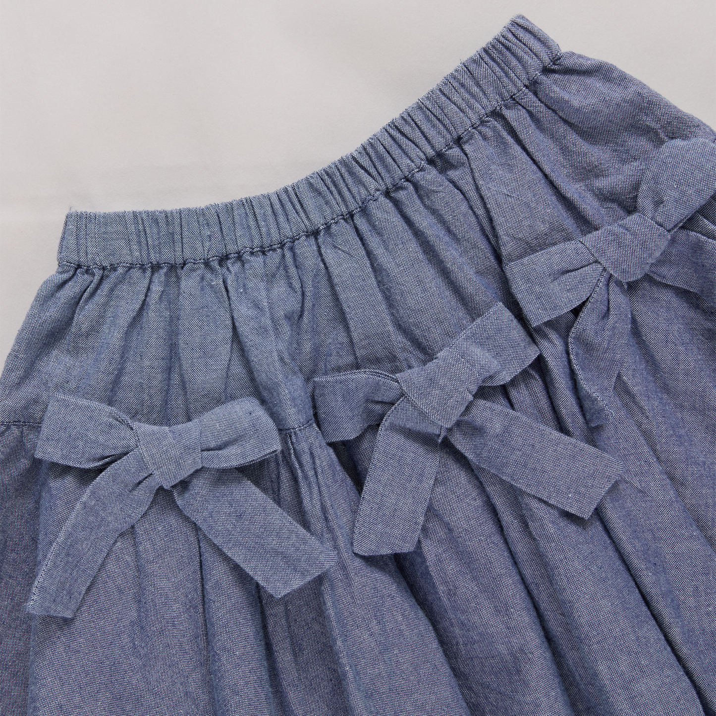 Girls Maribelle Bow Skirt - Chambray