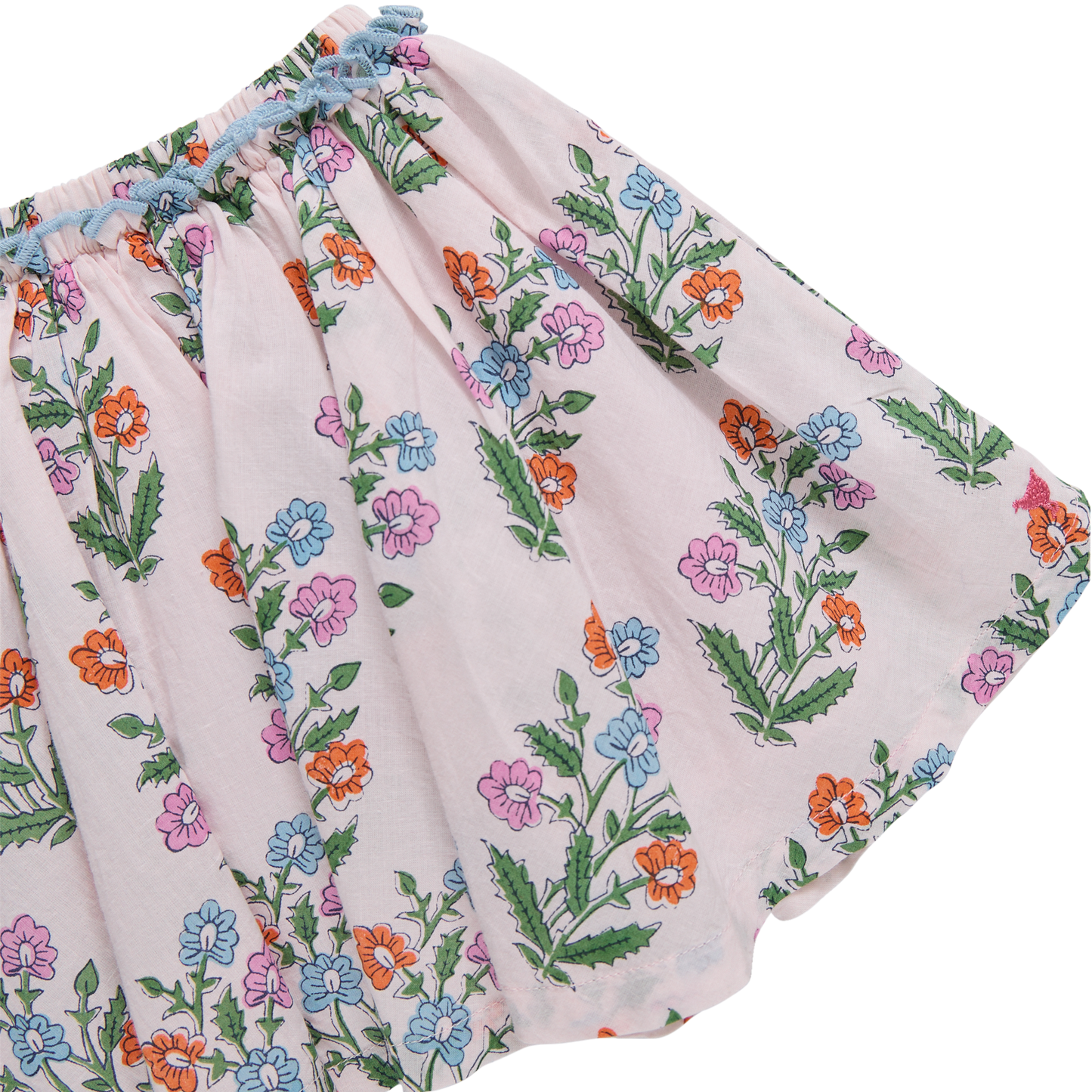 Girls Gianna Skirt - Pink Dewdrop Block Print