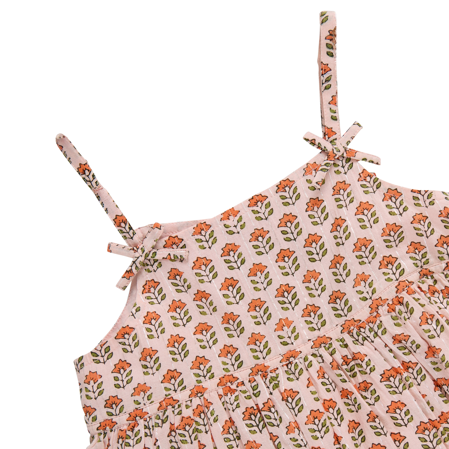Baby Girls Tia Dress Set - Pink Prairie Block Print