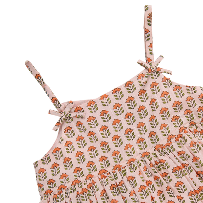 Baby Girls Tia Dress Set - Pink Prairie Block Print
