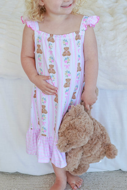 Girls' Full Length Ruffle Nightgown | Beary Lovely