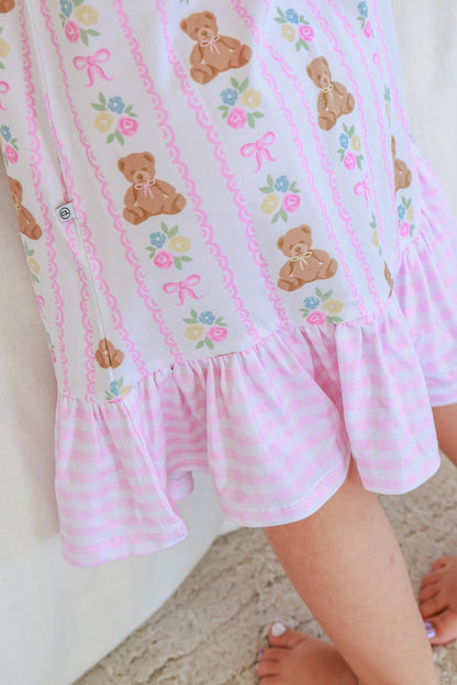Girls' Full Length Ruffle Nightgown | Beary Lovely