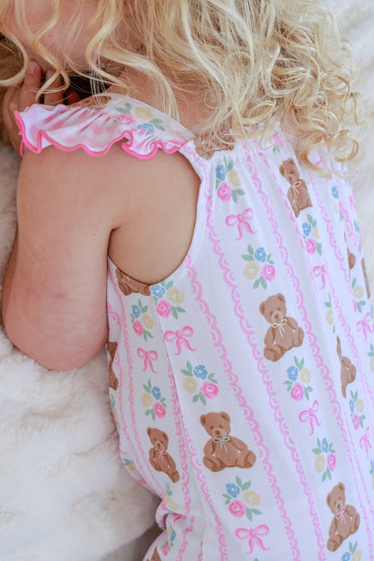 Girls' Full Length Ruffle Nightgown | Beary Lovely