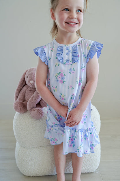 Girls' Flutter Sleeve Nightgown | Heirloom Posies