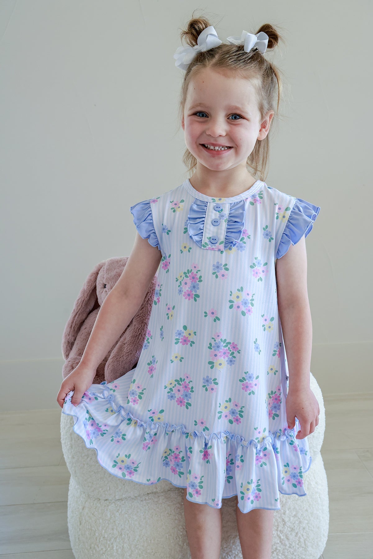 Girls' Flutter Sleeve Nightgown | Heirloom Posies