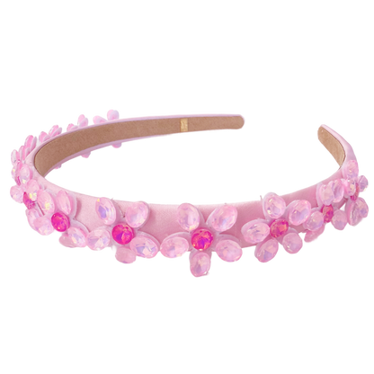 Crystal Flower Headband - Light Pink