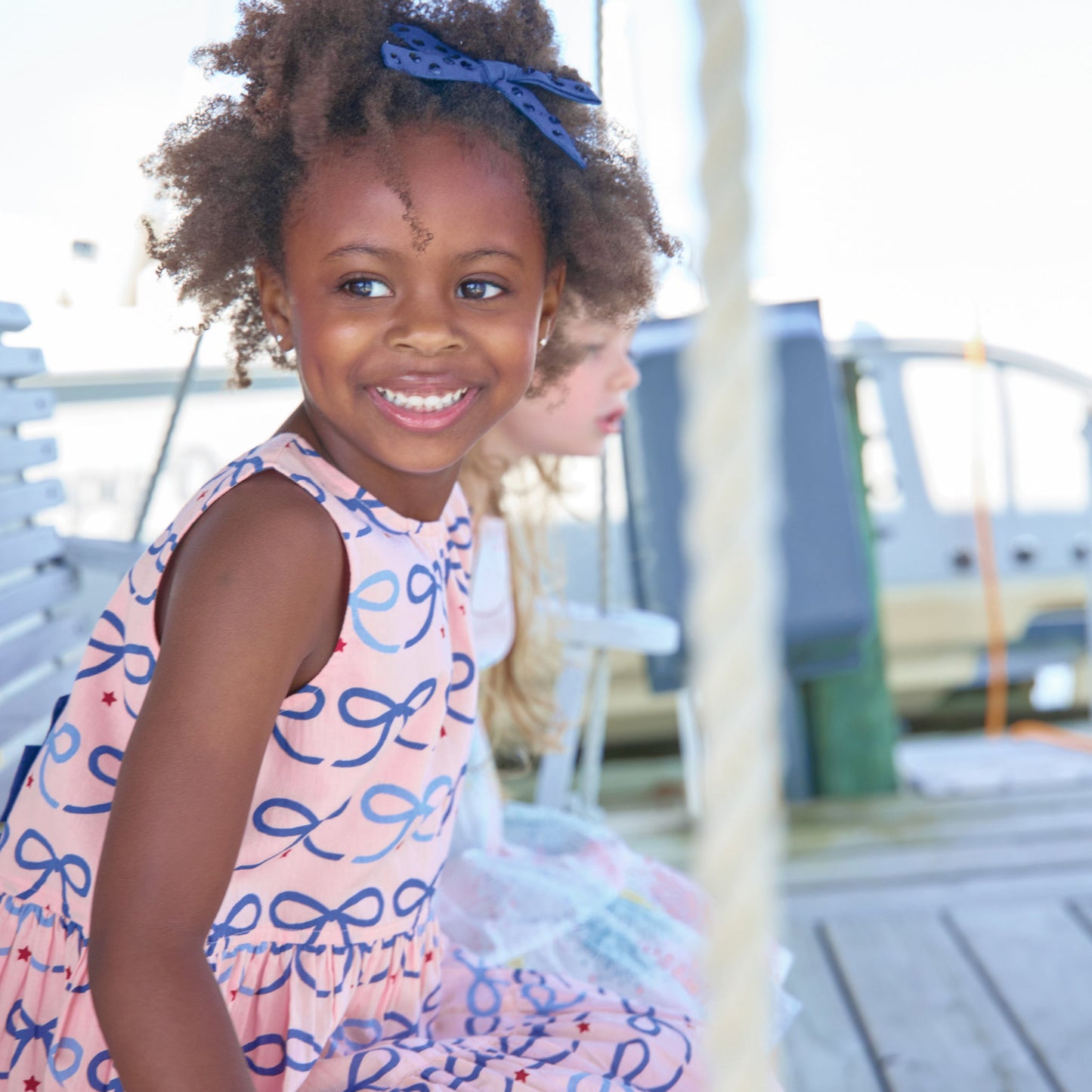 Girls Eloise Dress - Pink Bows