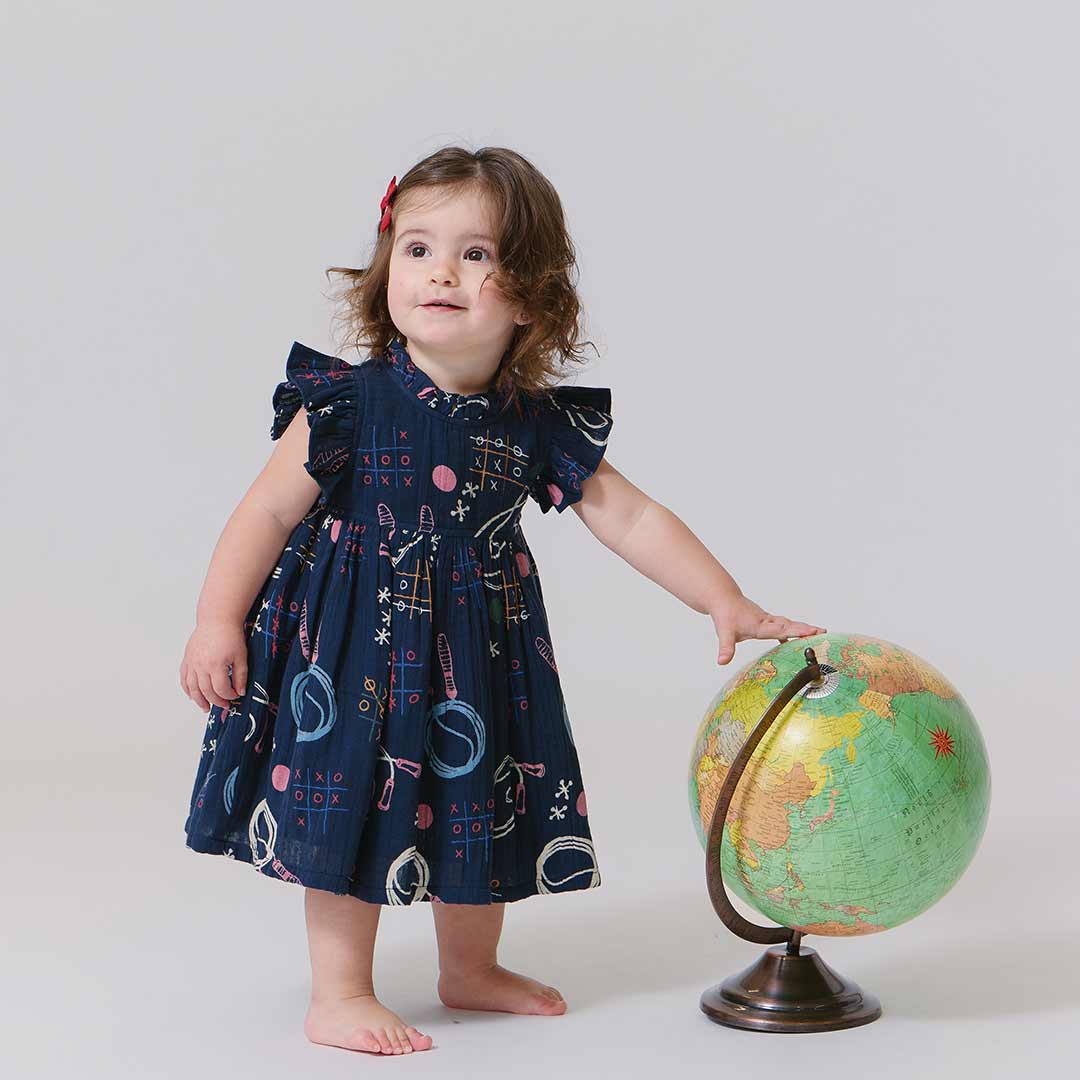 Baby Girls Jennifer Dress Set - Tic Tac Toe