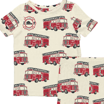 Kids Bamboo PJ Set - LA Firetrucks