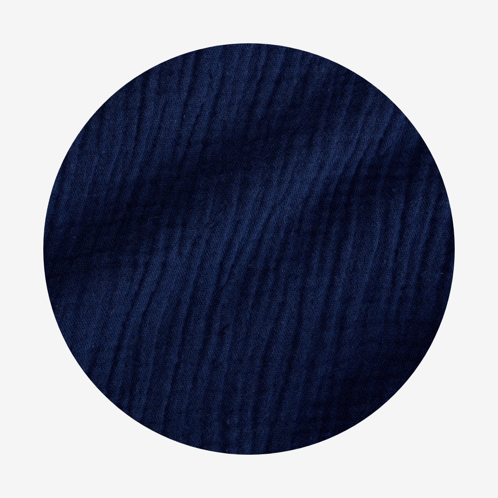 Varsity Navy Cotton Crinkle Bubble Romper