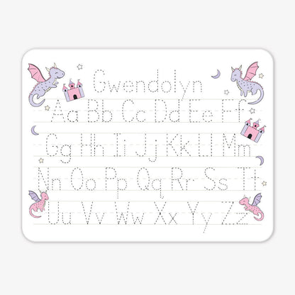 Kids Personalized Whiteboard | Dragon Adventure Pink