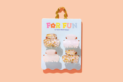 FOR FUN Mini Claw Hair Clip Set - Asst Pearl