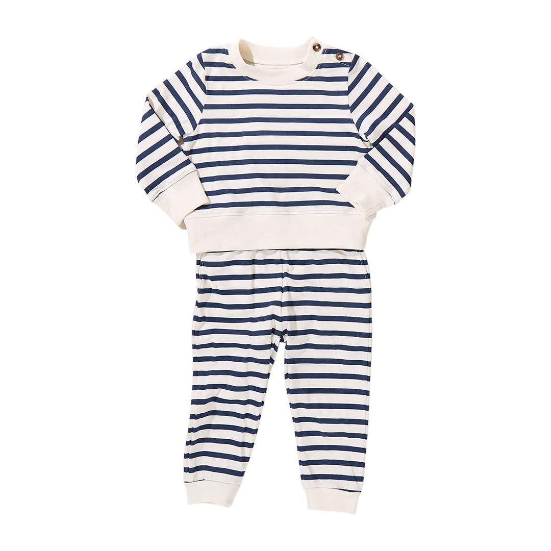 Baby Jersey Jax Jogger Set - Navy Stripe