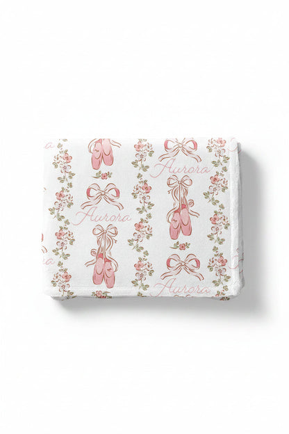 Ballet Blossoms Personalized Kids Blanket