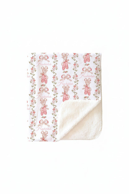 Ballet Blossoms Personalized Kids Blanket