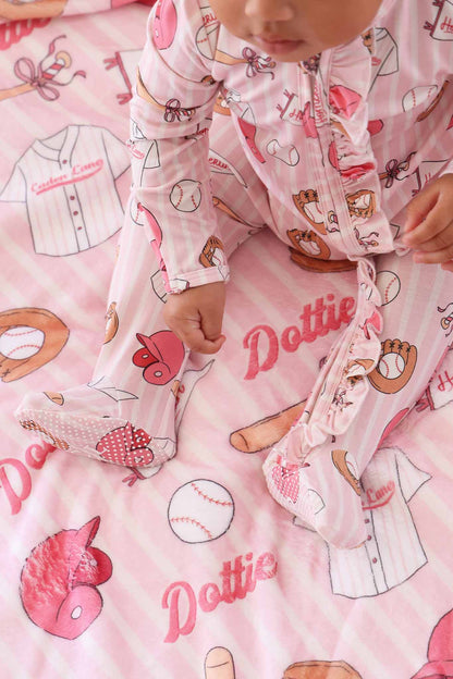 Ballpark Babes Ruffle Zipper Footie