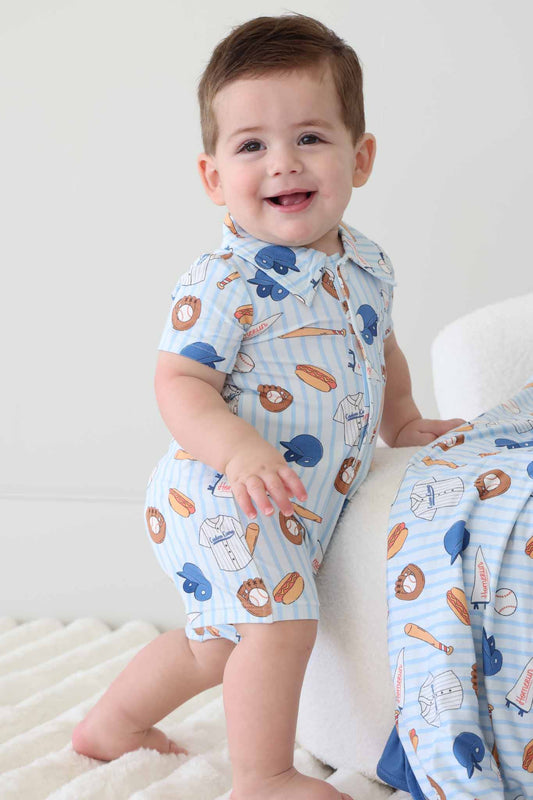 Ballpark Bros Button Romper