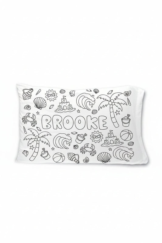 Colorable Personalized Pillowcase | Beach Bash
