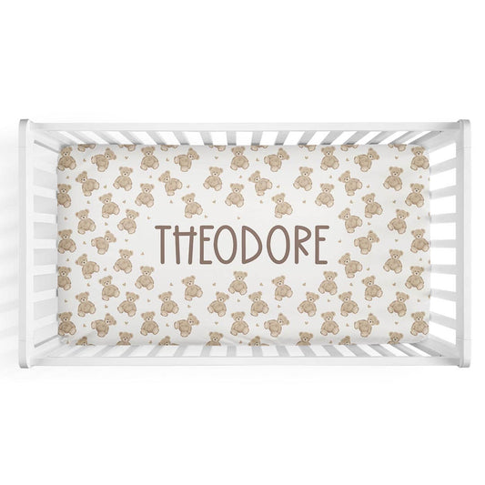 Beary Sweet Personalized Crib Sheet
