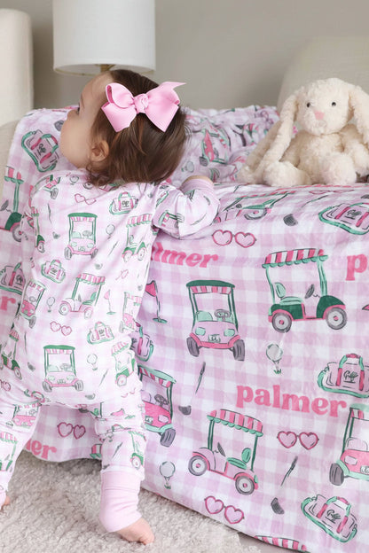 Birdie Babes Personalized Kids Blanket | Pink