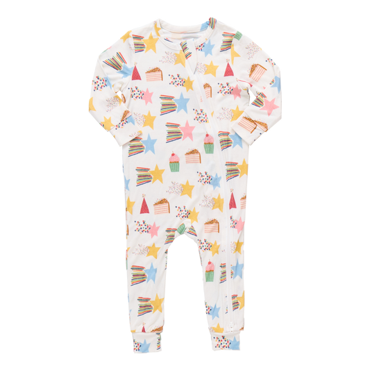 Baby Bamboo Romper - Birthday Star
