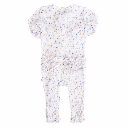 Blake's Blooms Bamboo Waffle Ruffle Zipper Footie