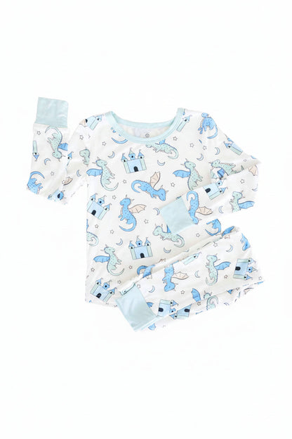 Dragon Adventure Two Piece Pajama Set | Blue