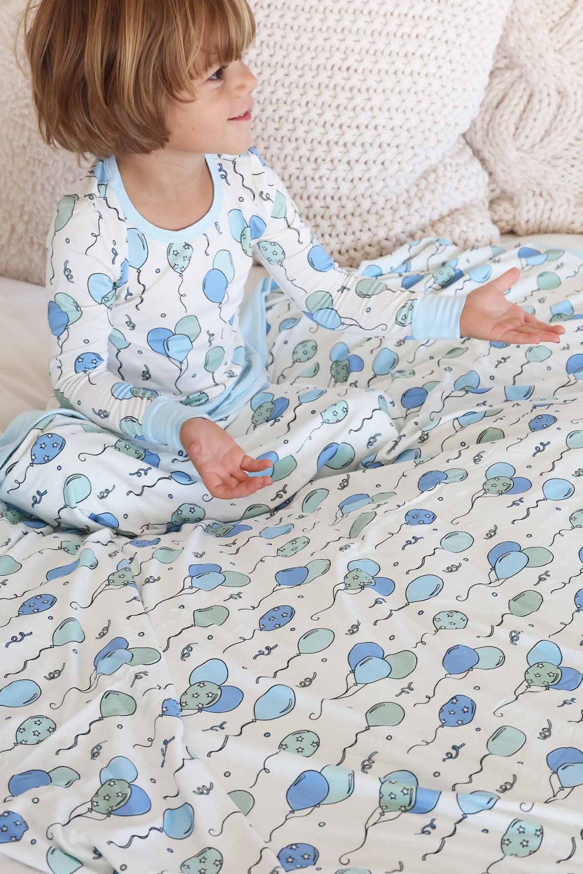 Party Time Double Sided Bamboo Blanket | Blue