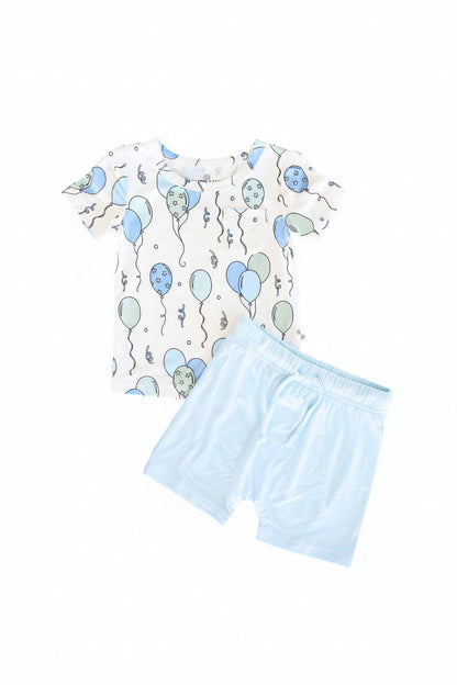 Party Time Two Piece Pocket Short Set | Blue