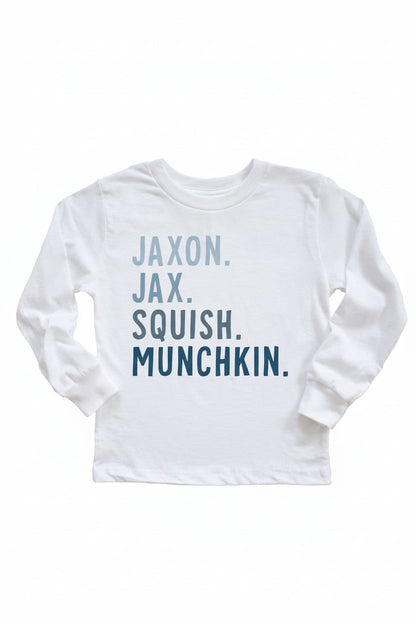 Personalized Nickname Color Block Kids Graphic Tees