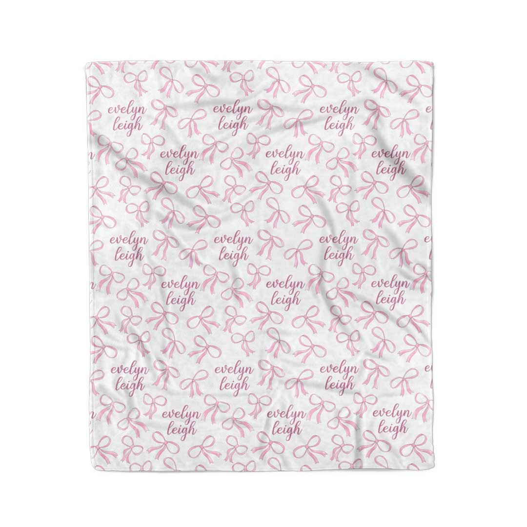 Blushing Bows Personalized Kids Blanket