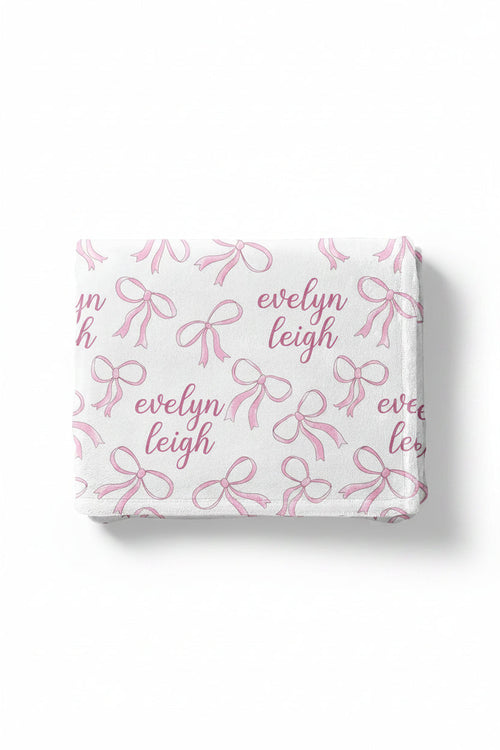 Blushing Bows Personalized Kids Blanket