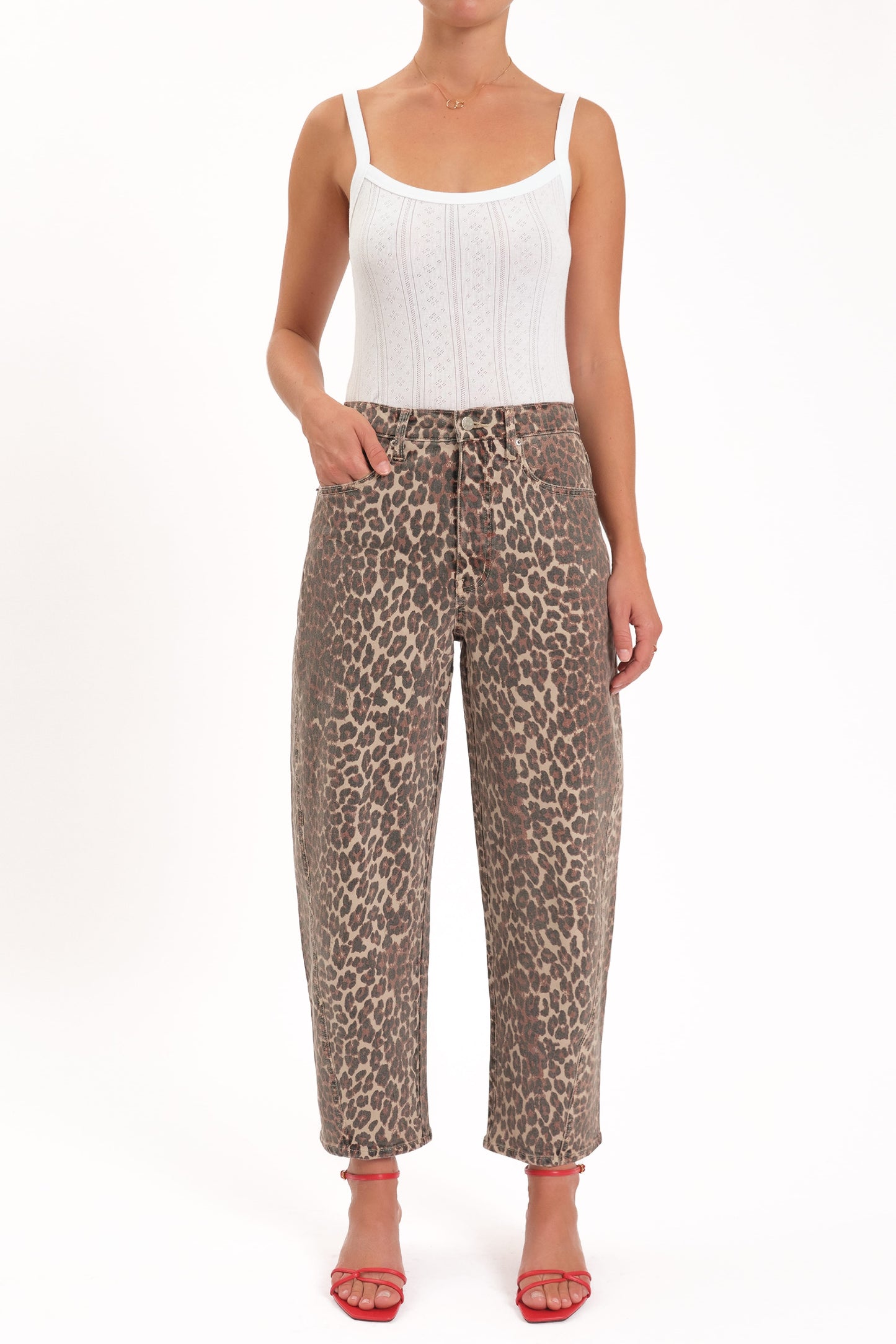 Daze Westward Barrel Leg Jeans - Cool Cat