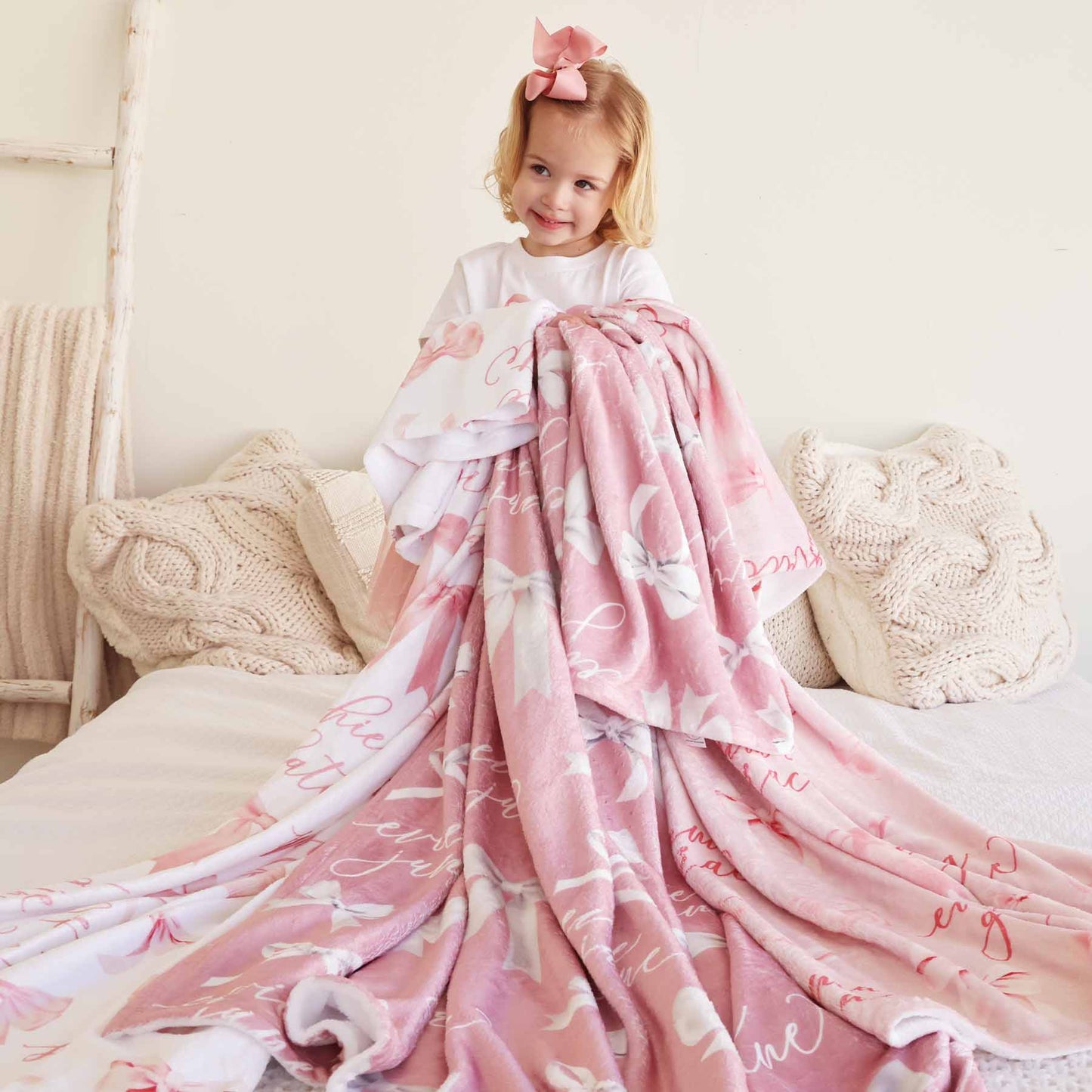 Bow Personalized Kids Blanket