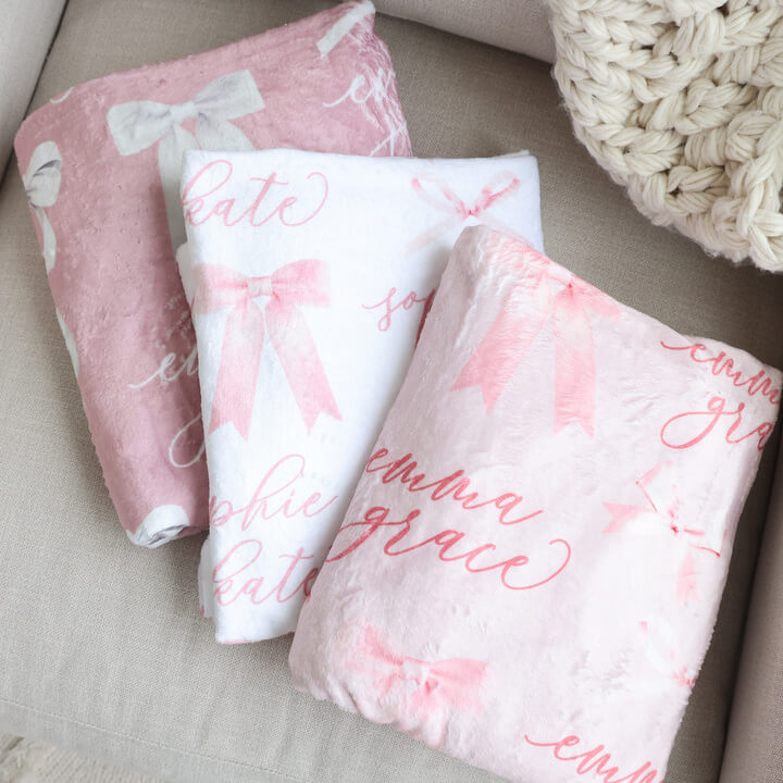 Bow Personalized Kids Blanket