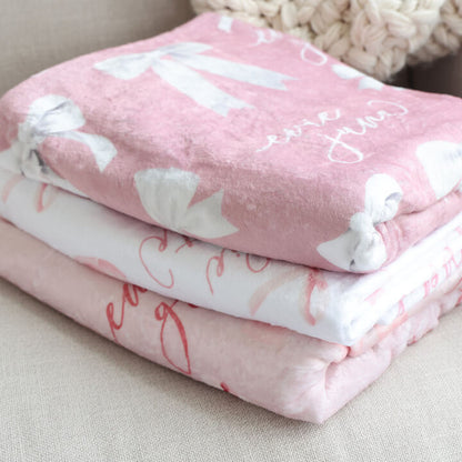 Bow Personalized Kids Blanket