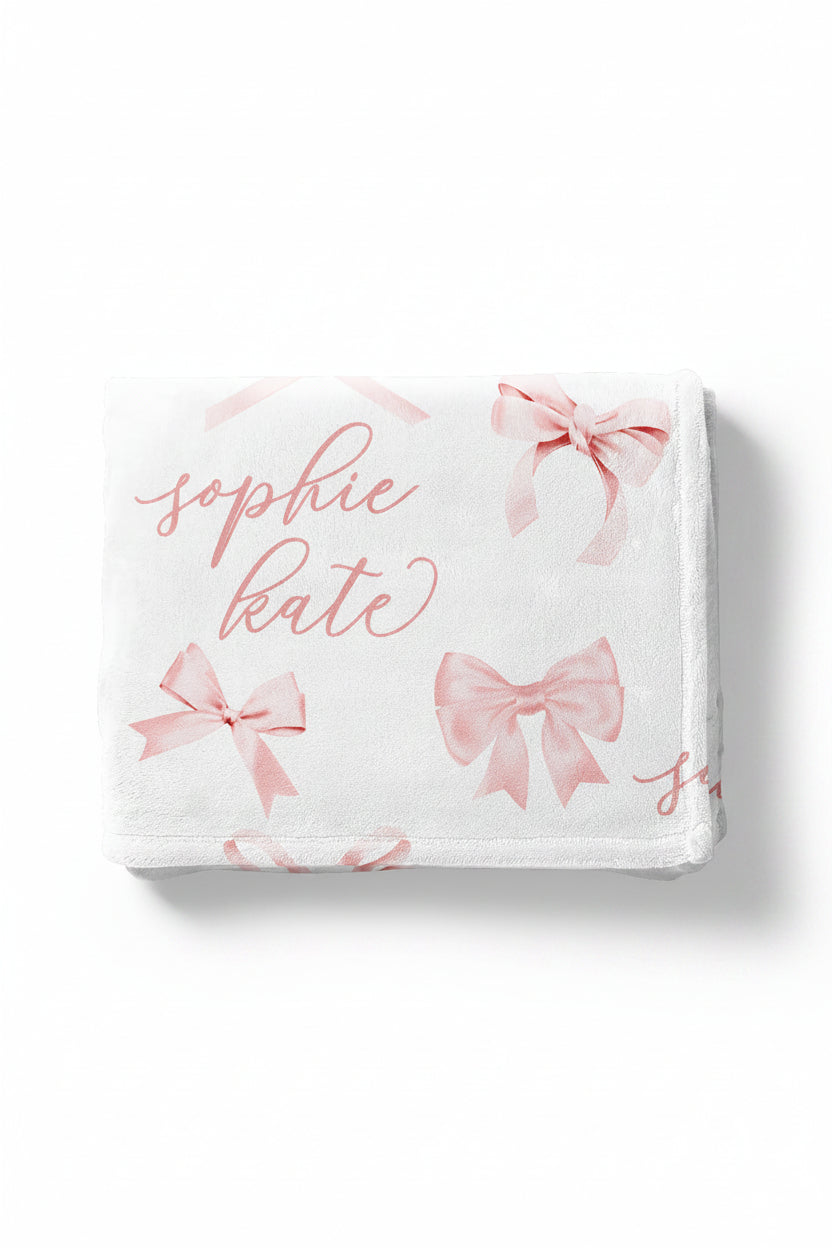 Bow Personalized Kids Blanket