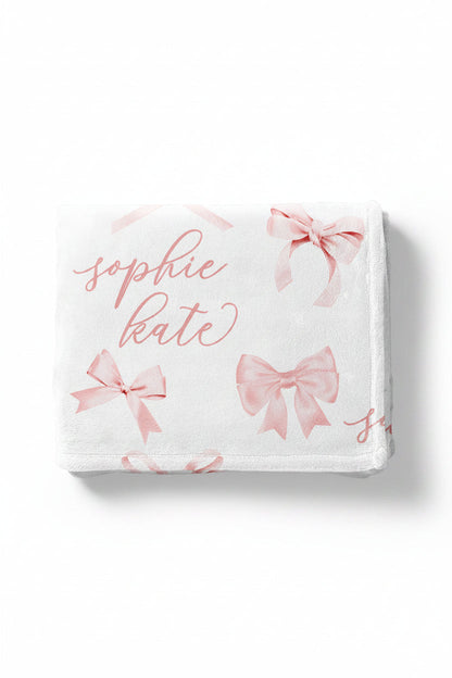 Bow Personalized Kids Blanket