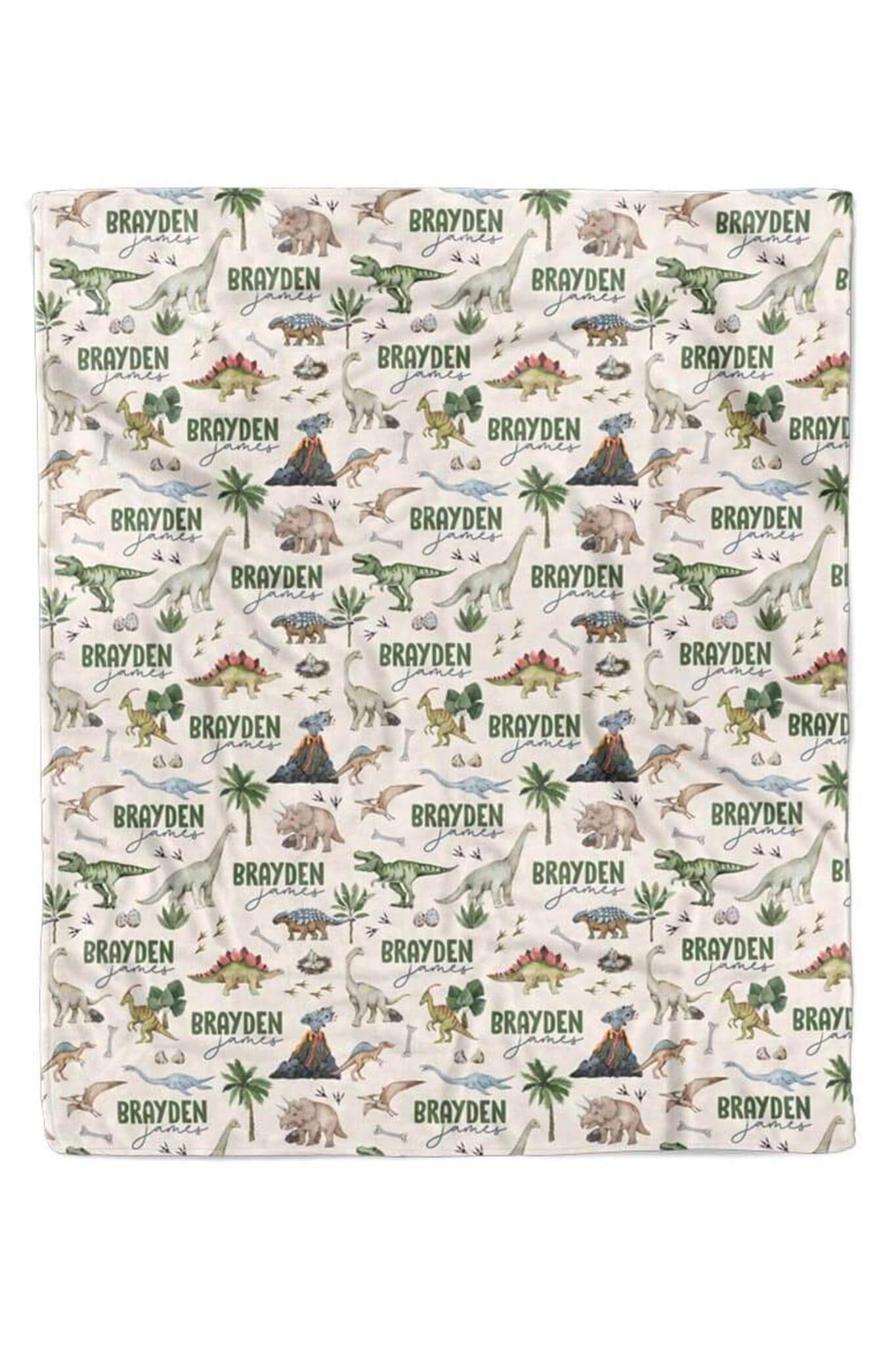 Dino Tracks Personalized Kids Blanket