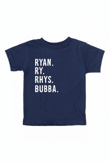 Personalized Nickname Color Block Kids Graphic Tees