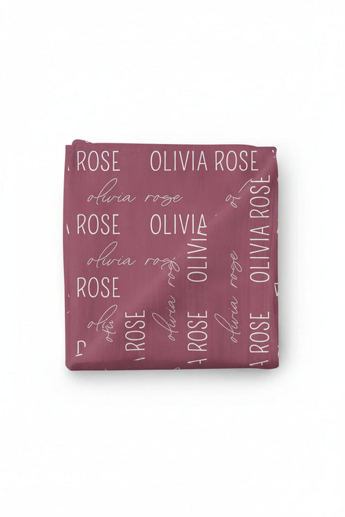 Personalized Boysenberry Baby Name Swaddle Blanket