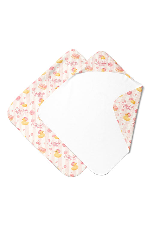 Personalized Hooded Towel | Bubble Duckie Pink