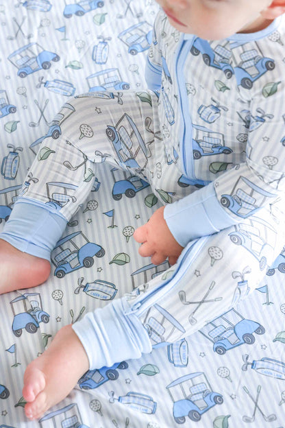 Double Sided Bamboo Blanket | Caddie Crew Blue